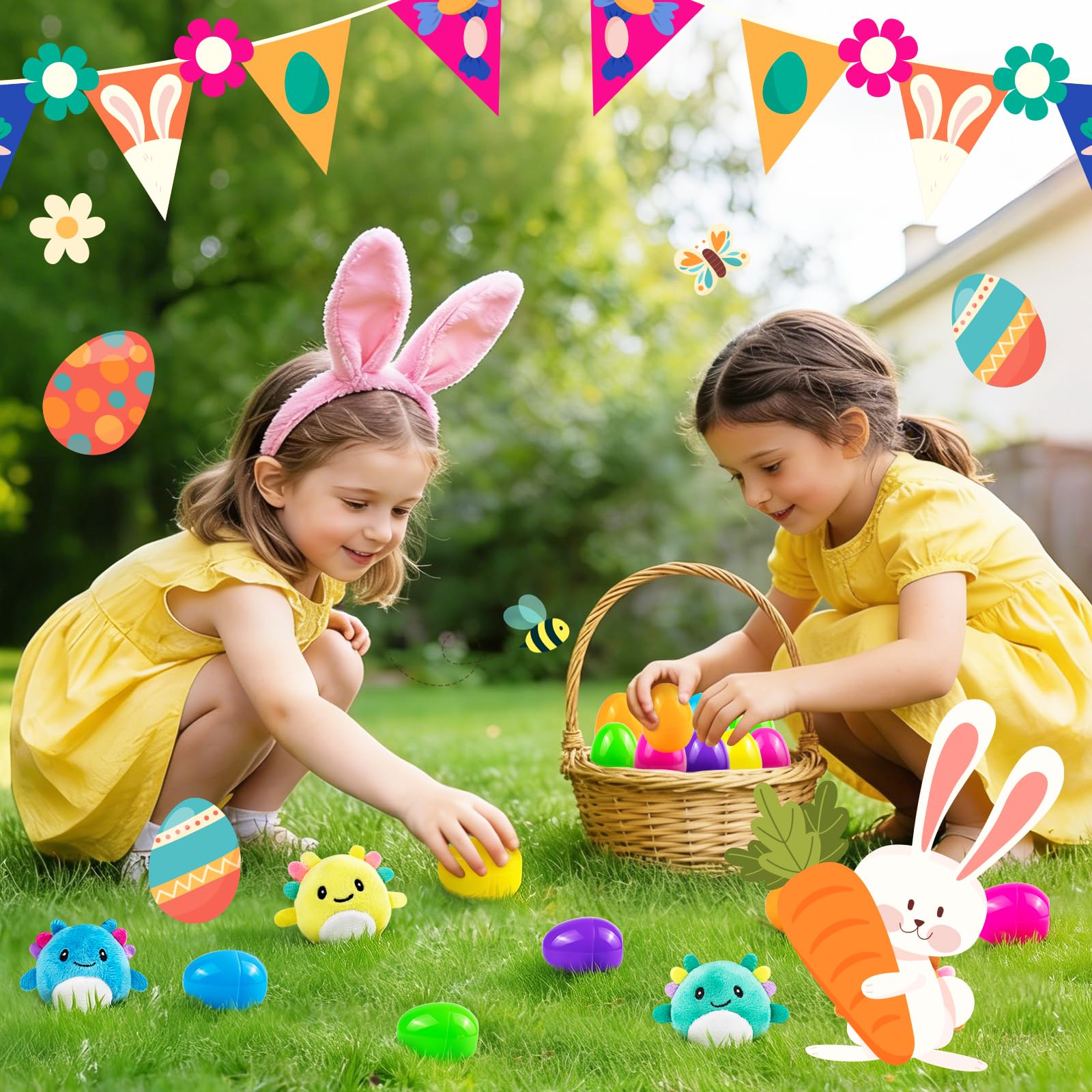 Zesua Easter party favors with cute axolotl plush toys.