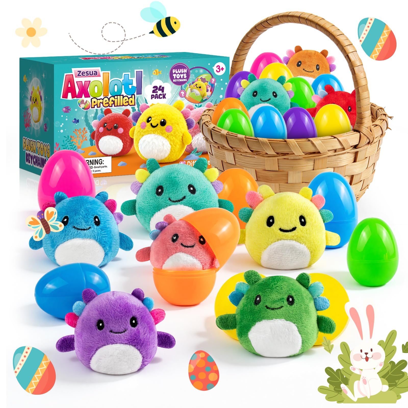 Zesua kawaii axolotl plush design for desk decor and collection.