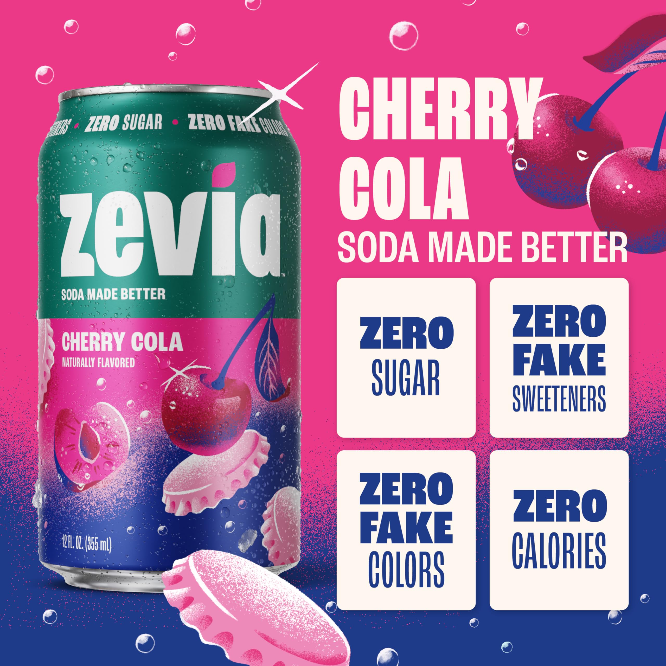Label detail on Zevia Cherry Cola highlighting Non-GMO Project Verified status.