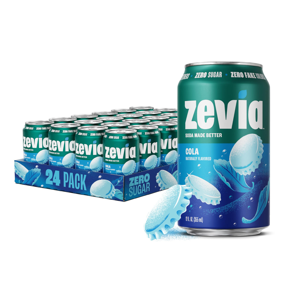 Zevia Cola can front view, a sugar-free refreshment option
