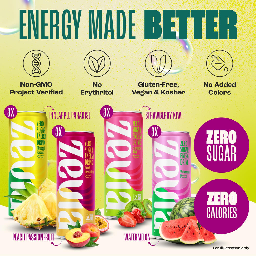 Zevia Energy Pineapple Paradise can delivering tropical flavor with caffeine and no sugar.