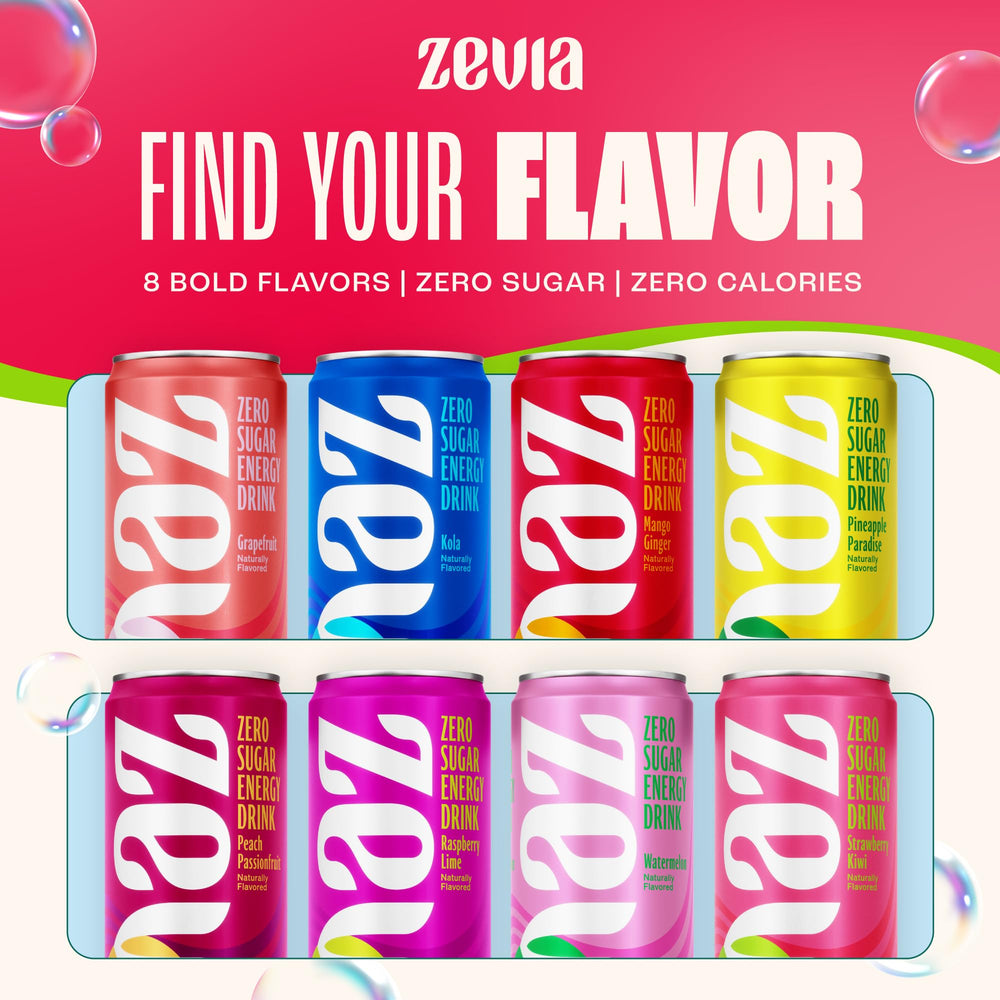 Zevia gluten-free vegan energy can suitable for dietary needs.