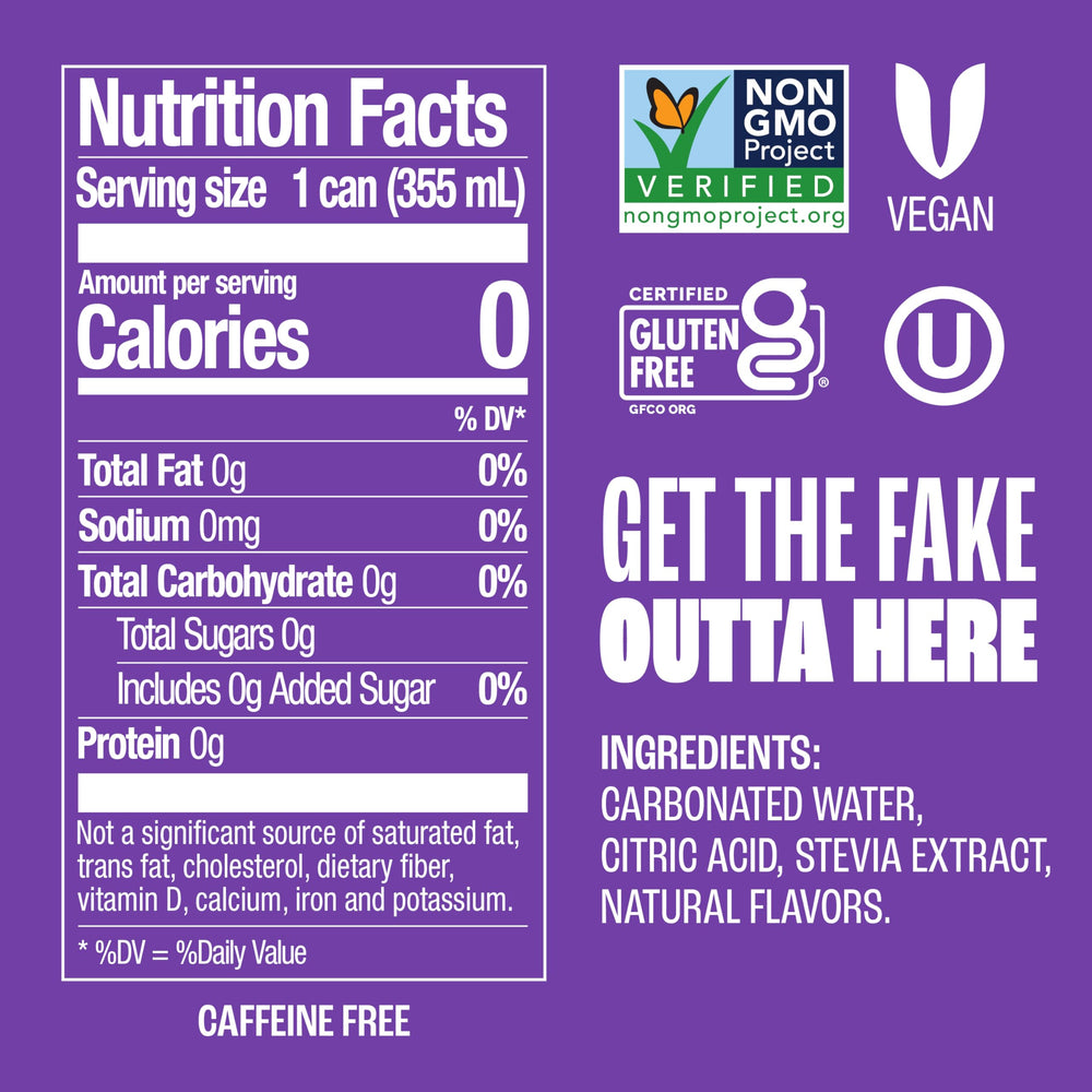 Zevia grape soda 12oz can on a table, showcasing sugar-free refreshment.