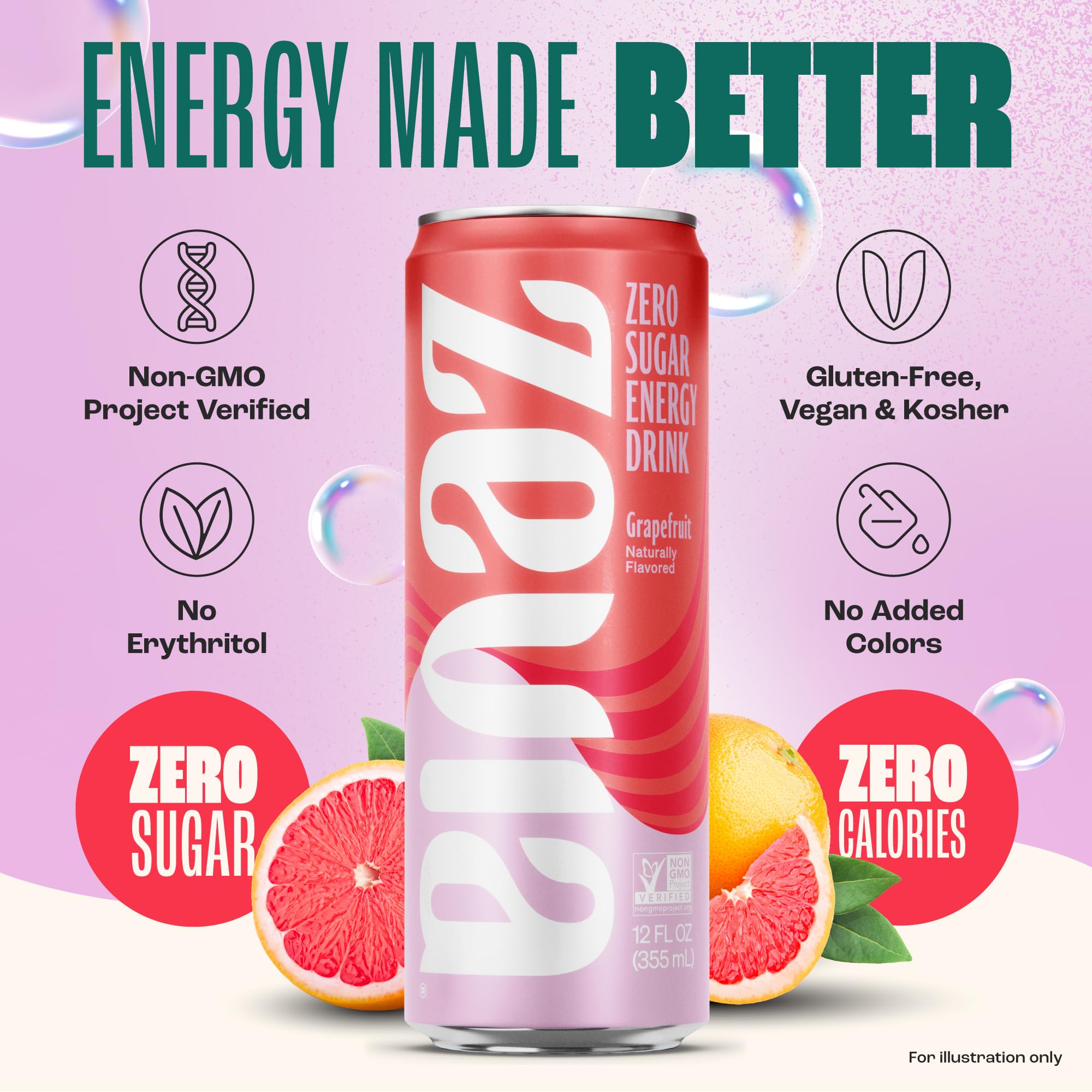 Zevia Grapefruit Energy 12-pack box for convenient on-the-go refreshment