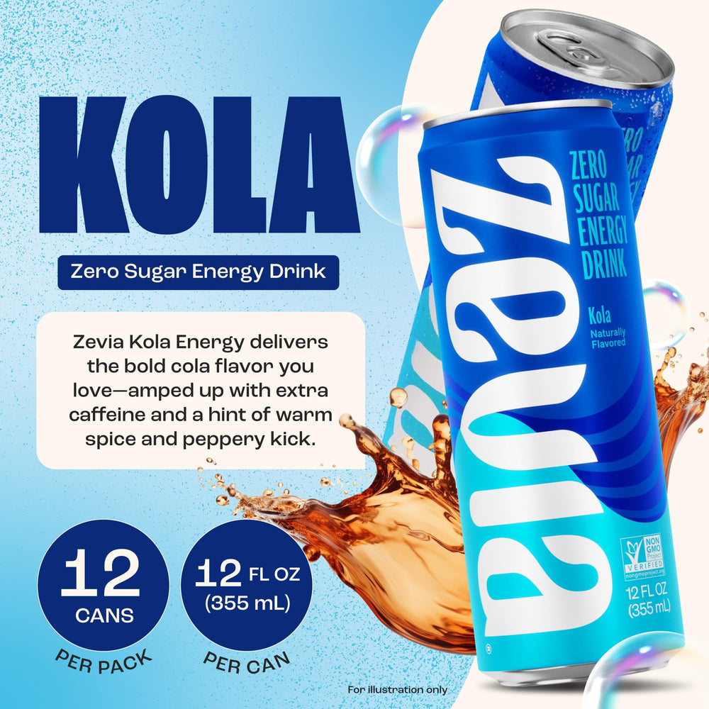 Zevia Kola Energy pours into a glass, highlighting spicy notes and peppery finish.