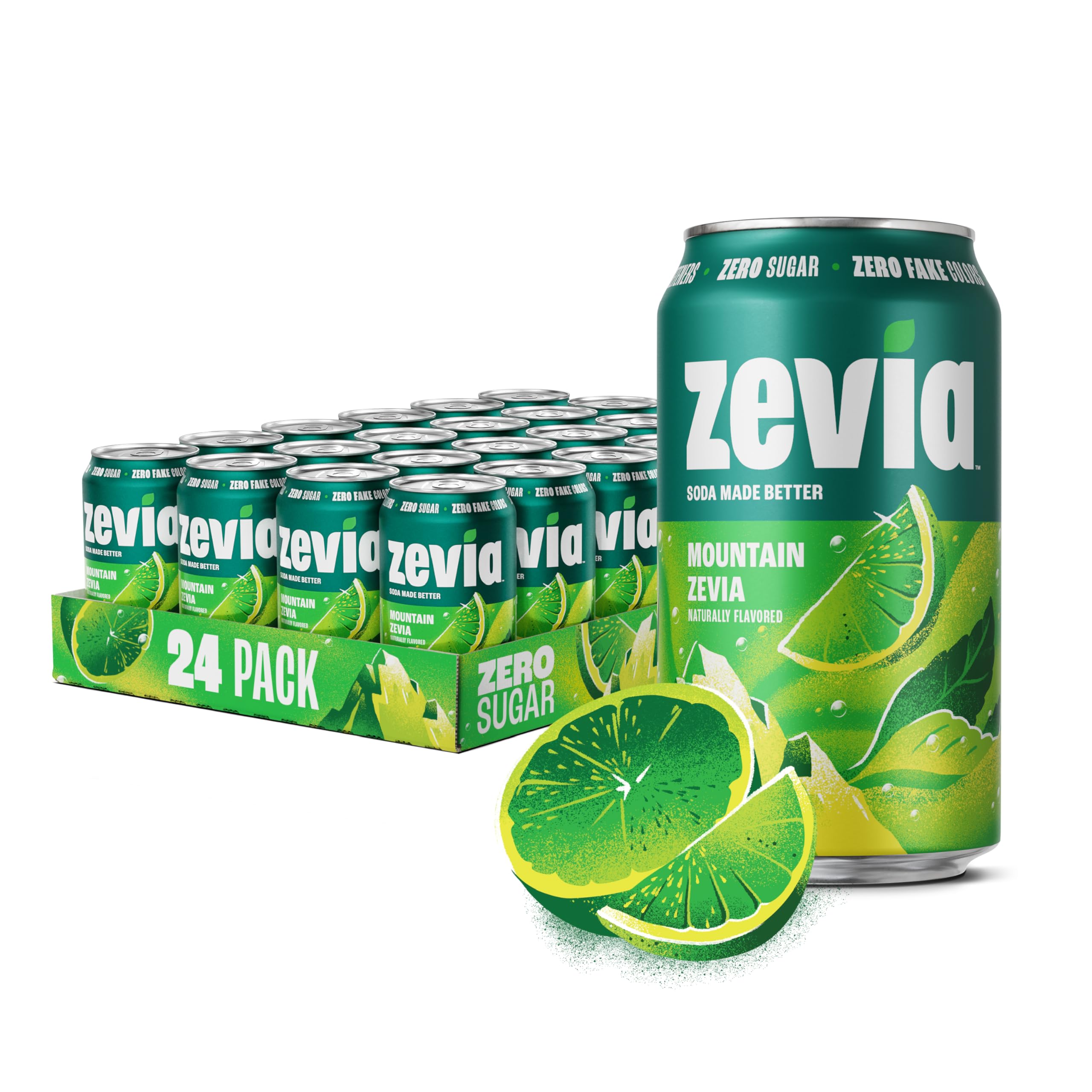 Zevia Mountain Zevia can pouring, refreshing zero sugar beverage option