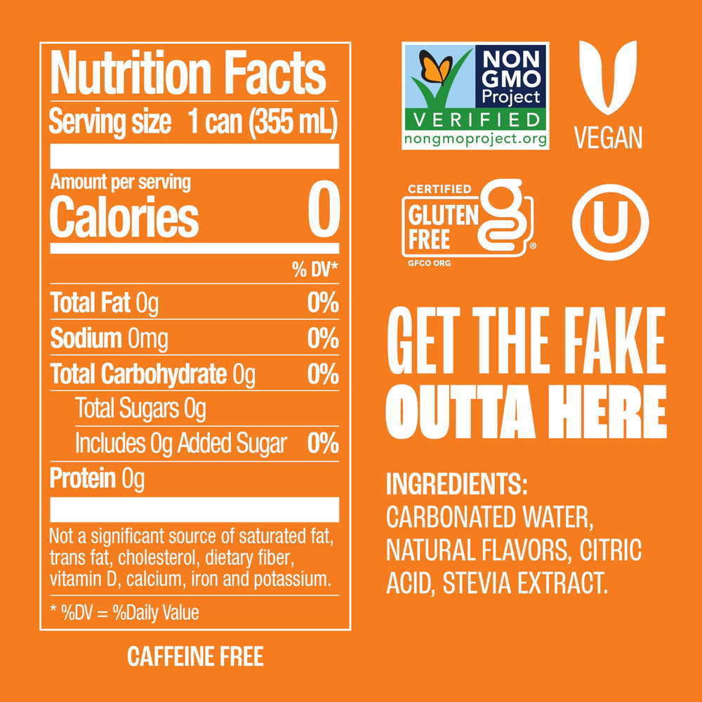 Zevia Orange Creamsicle being poured into a glass, naturally sweetened with stevia.