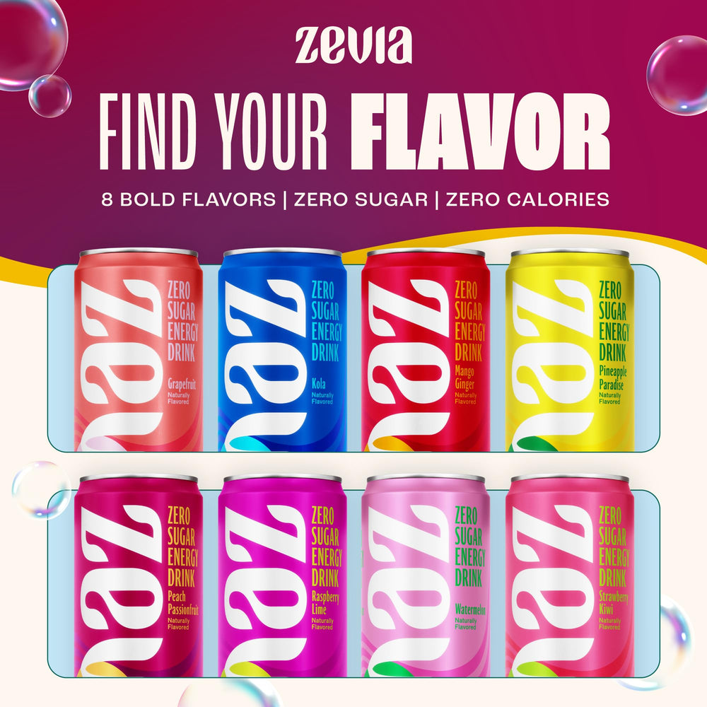 Zevia Peach Passionfruit lifestyle shot with can in hand for on-the-go energy.