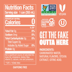 Zevia Peaches and Cream soda being poured into a glass highlighting no calories.