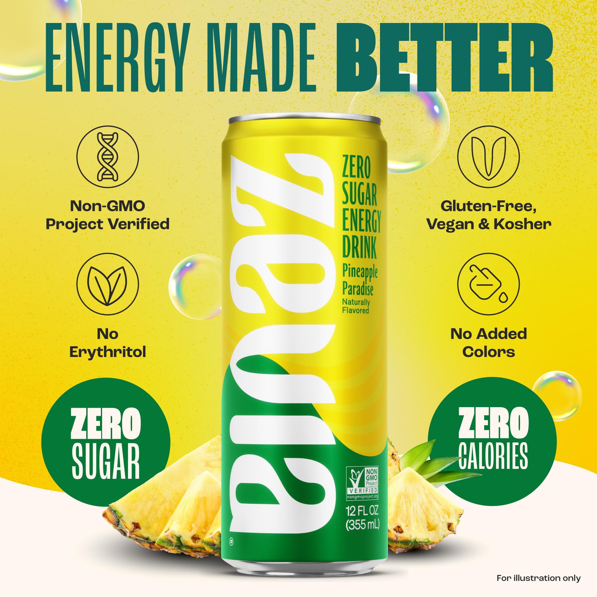 Zevia Pineapple Paradise energy can delivers caffeine boost in a portable, sugar-free option.