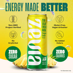 Zevia Pineapple Paradise energy can delivers caffeine boost in a portable, sugar-free option.