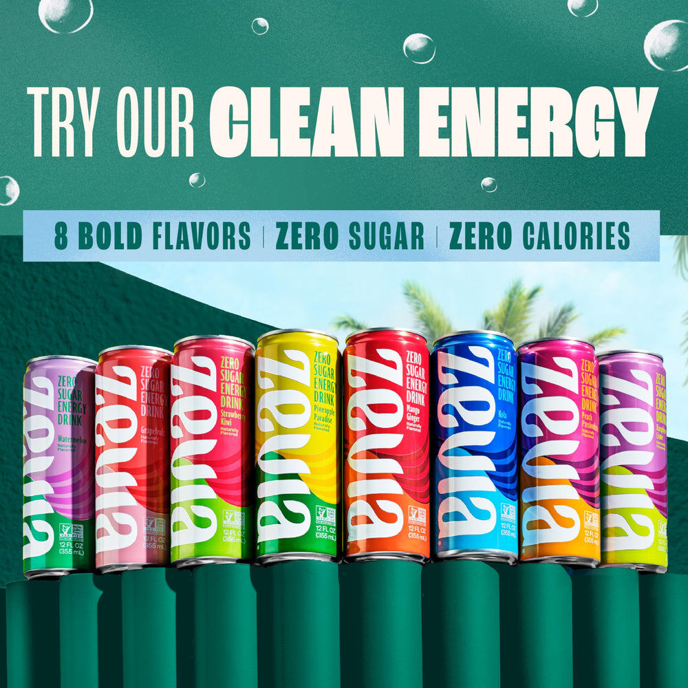 Zevia Rainbow Variety Pack full pack shot – six flavors, 24-pack display.