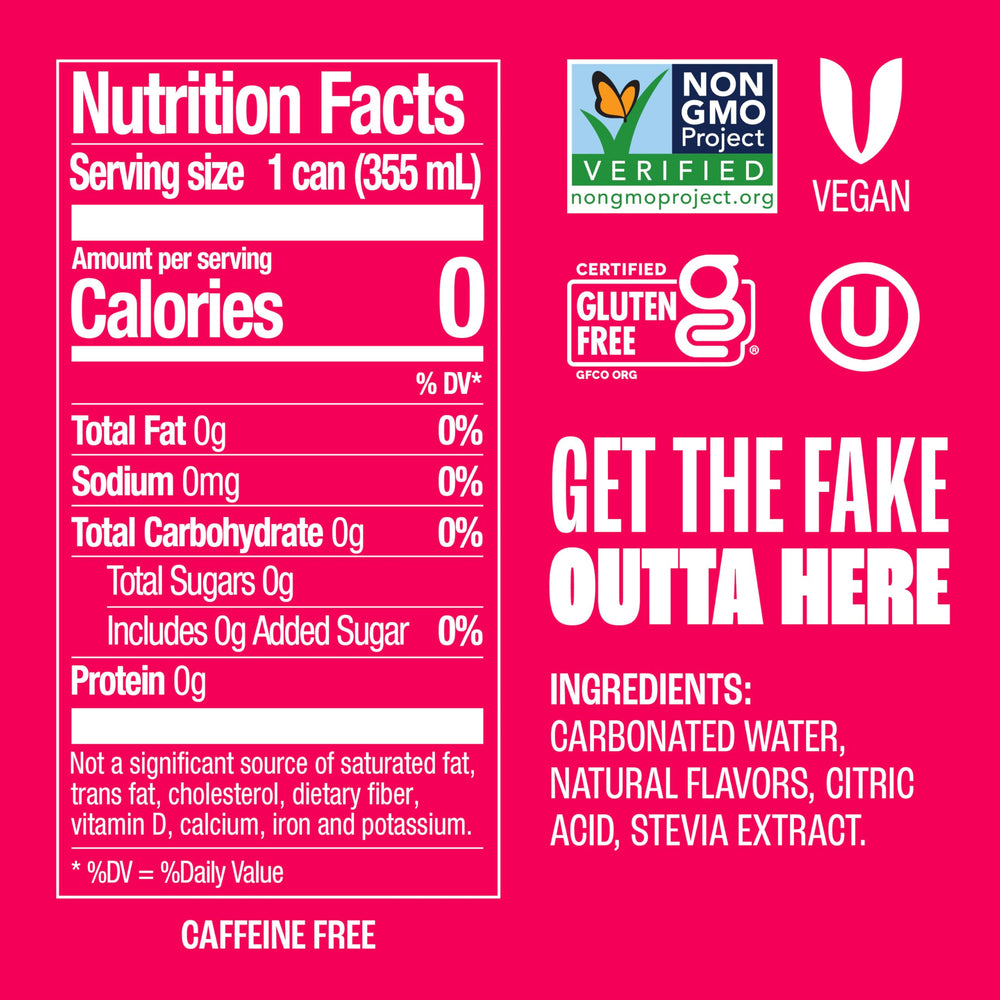 Zevia Strawberry Lemon Burst can label close-up with flavor details