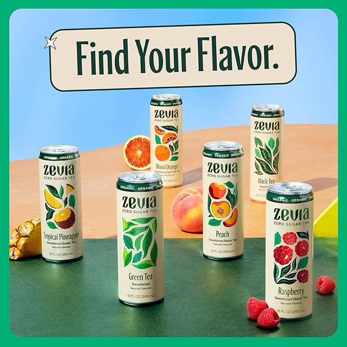 Zevia Hibiscus Passionfruit label close-up emphasizing natural sweetener and flavor notes.