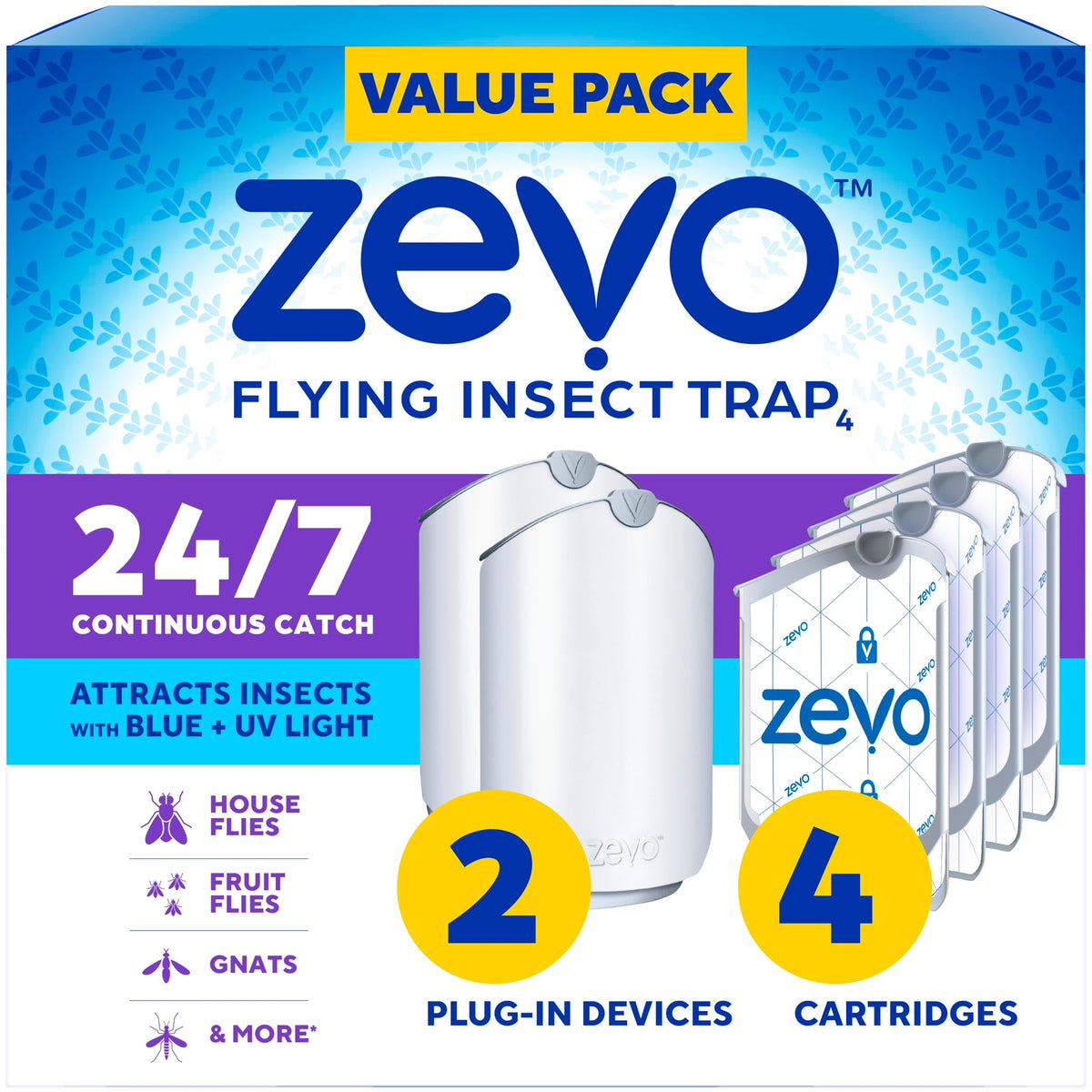ZEVO 2 fly trap front view for mess-free indoor protection against flies