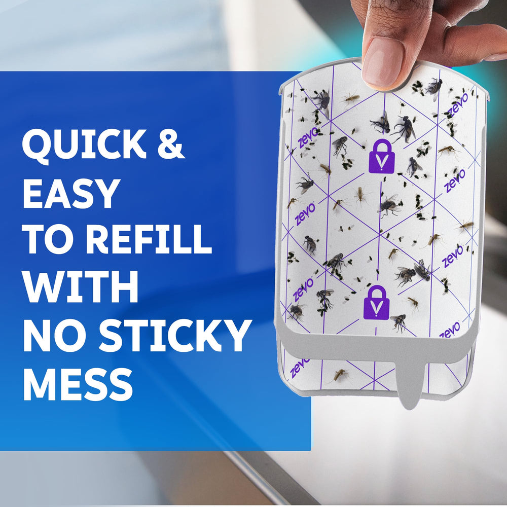 ZEVO Max included base and six cartridges cover multiple rooms.
