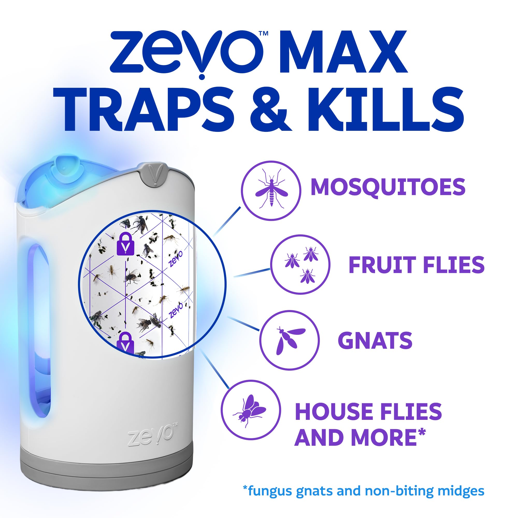 ZEVO Max plug-in base with a five-foot cord enables flexible placement.