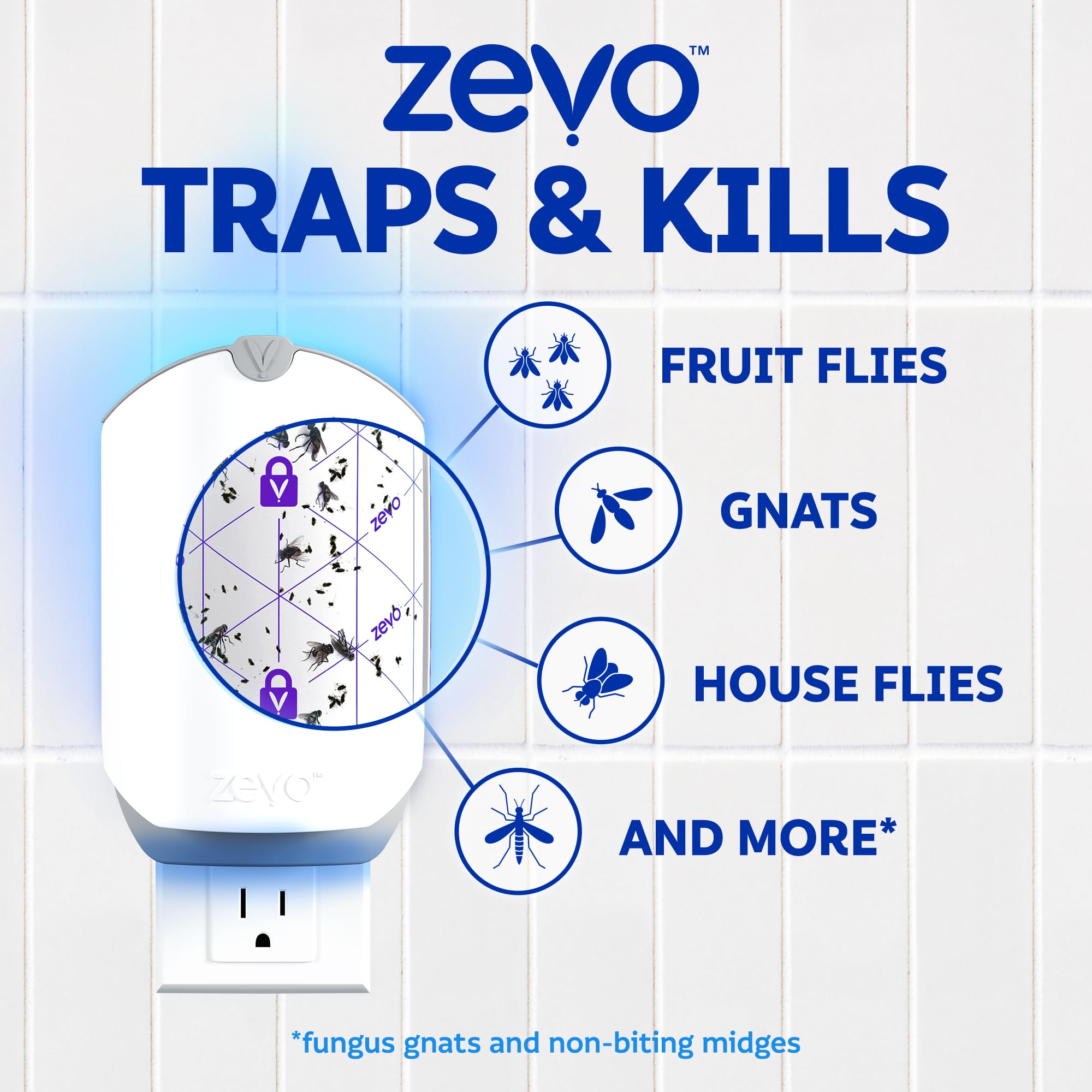 ZEVO trap kitchen setup shows discreet, in-room pest control.