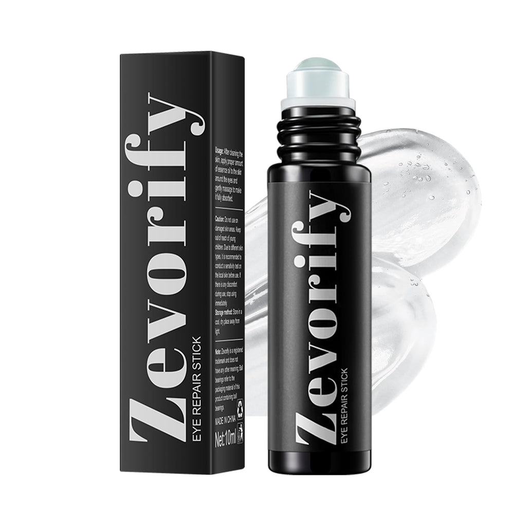 Zevorify Eye Repair Stick cooling under-eye area for a refreshed, depuffed look.