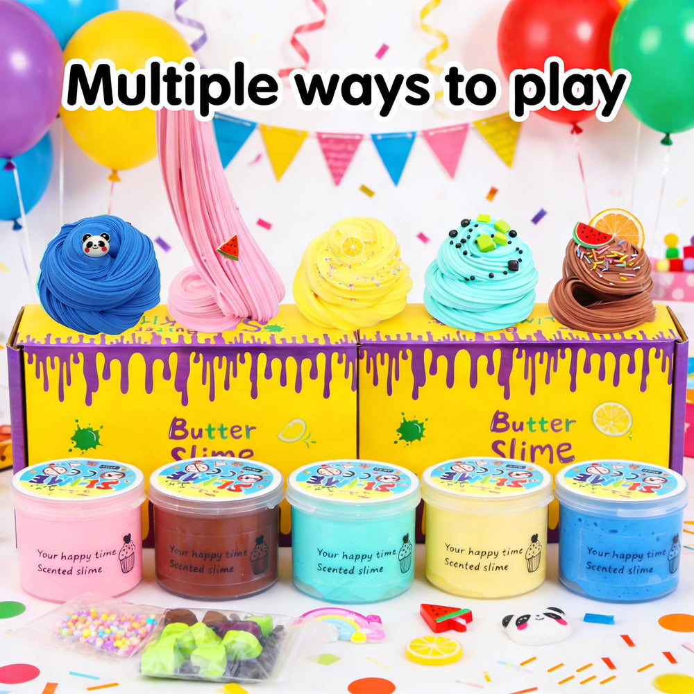 ZeweierSlime butter slime kit gift-ready packaging ideal for birthdays.