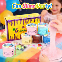 ZeweierSlime butter slime kit 5-pack jars with colorful swirls for sensory play.