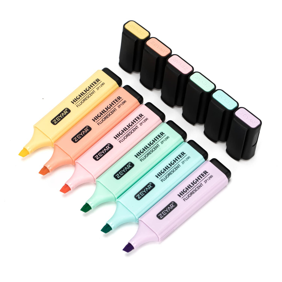ZEYAR Highlighter pastel colors set for notes with quick-dry performance.