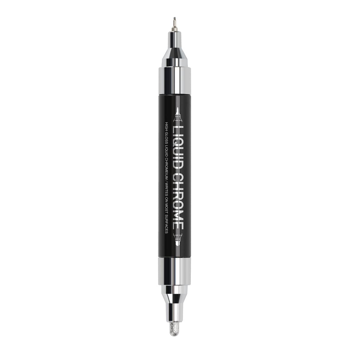 ZEYAR Liquid Chrome Marker cap close-up shows dual tips for precise lines on metal