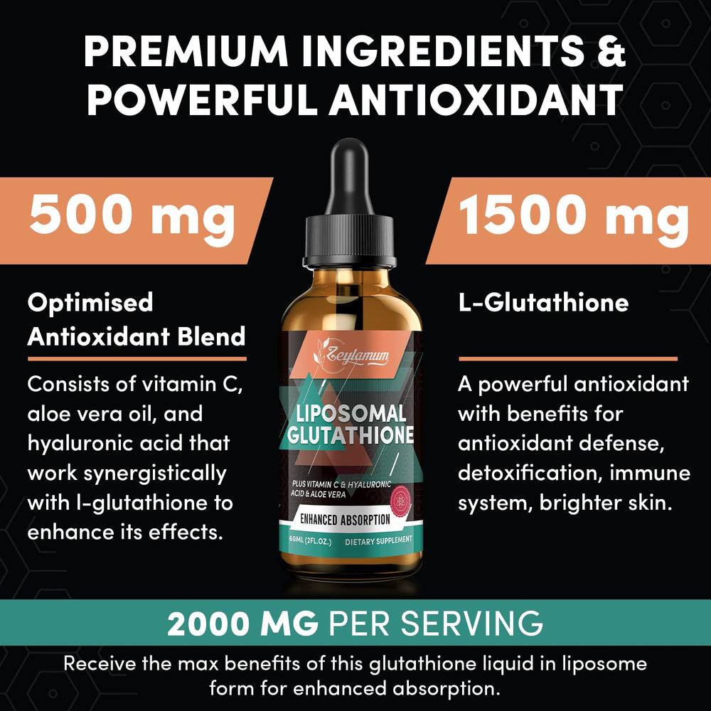 Zeylamum glutathione liquid texture suggesting smooth intake.