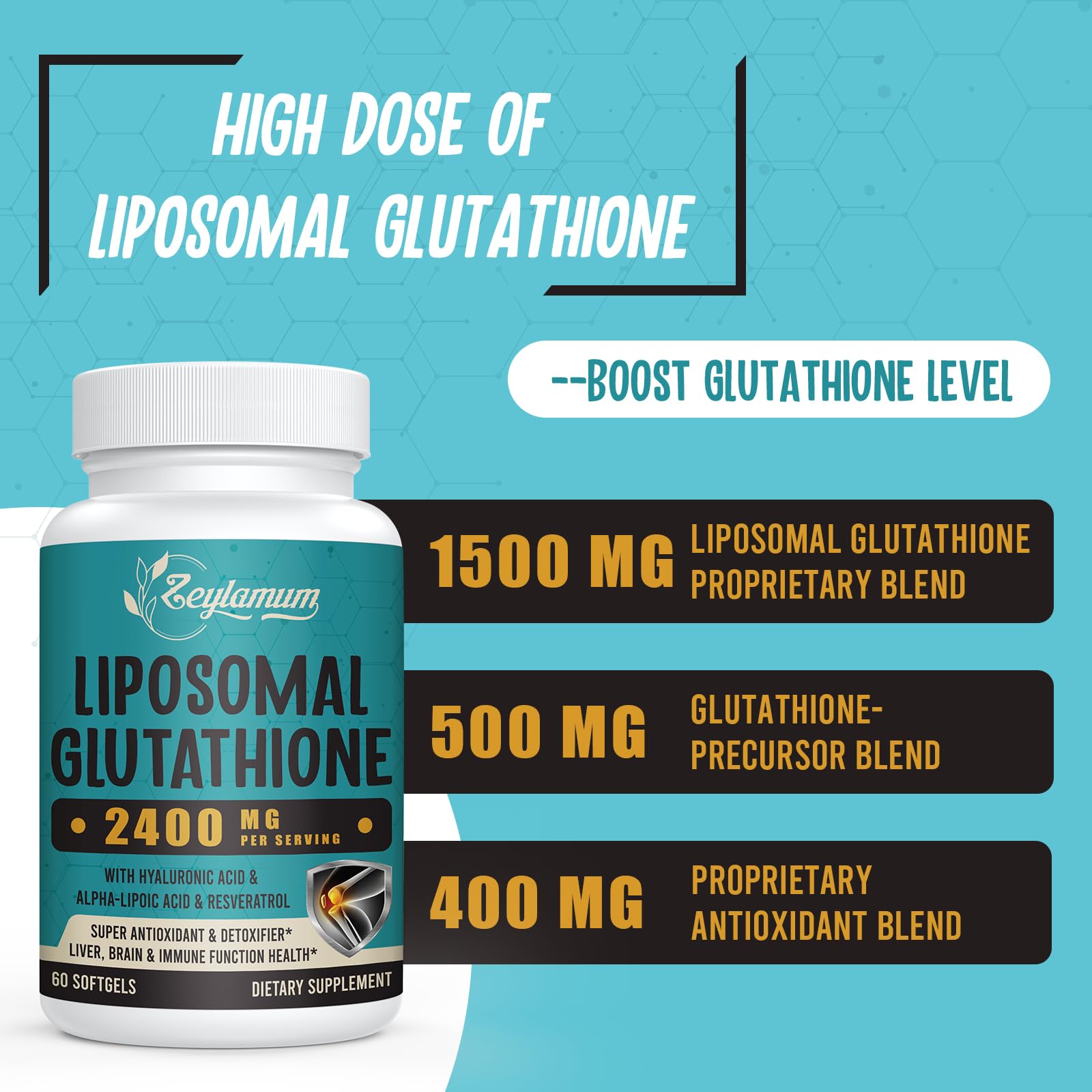 Zeylamum Glutathione softgels pour demonstrates quick, mess-free daily dosing