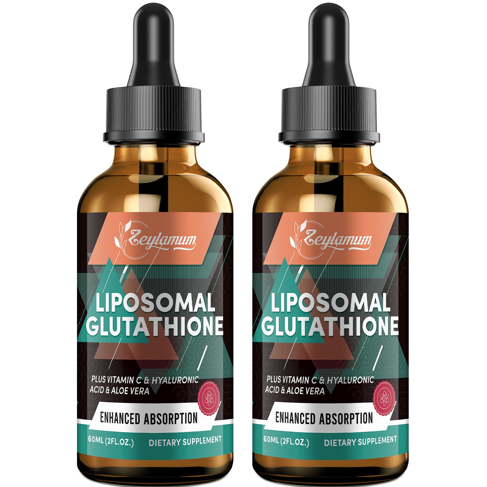 Zeylamum liposomal glutathione liquid bottle with pour for easy dosing.