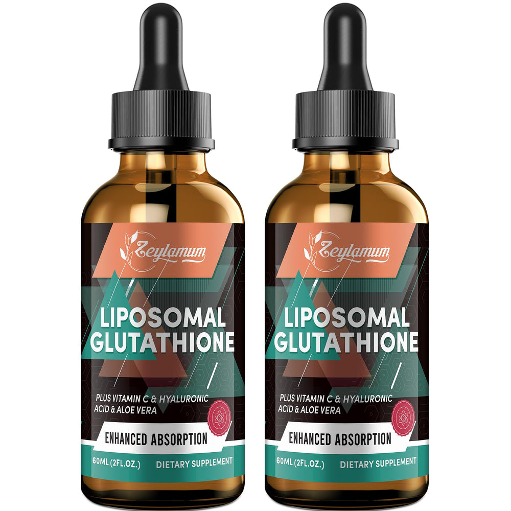 Zeylamum liposomal glutathione liquid bottle with pour for easy dosing.