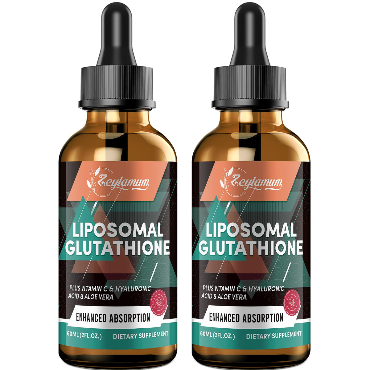 Zeylamum liposomal glutathione liquid bottle with pour for easy dosing.