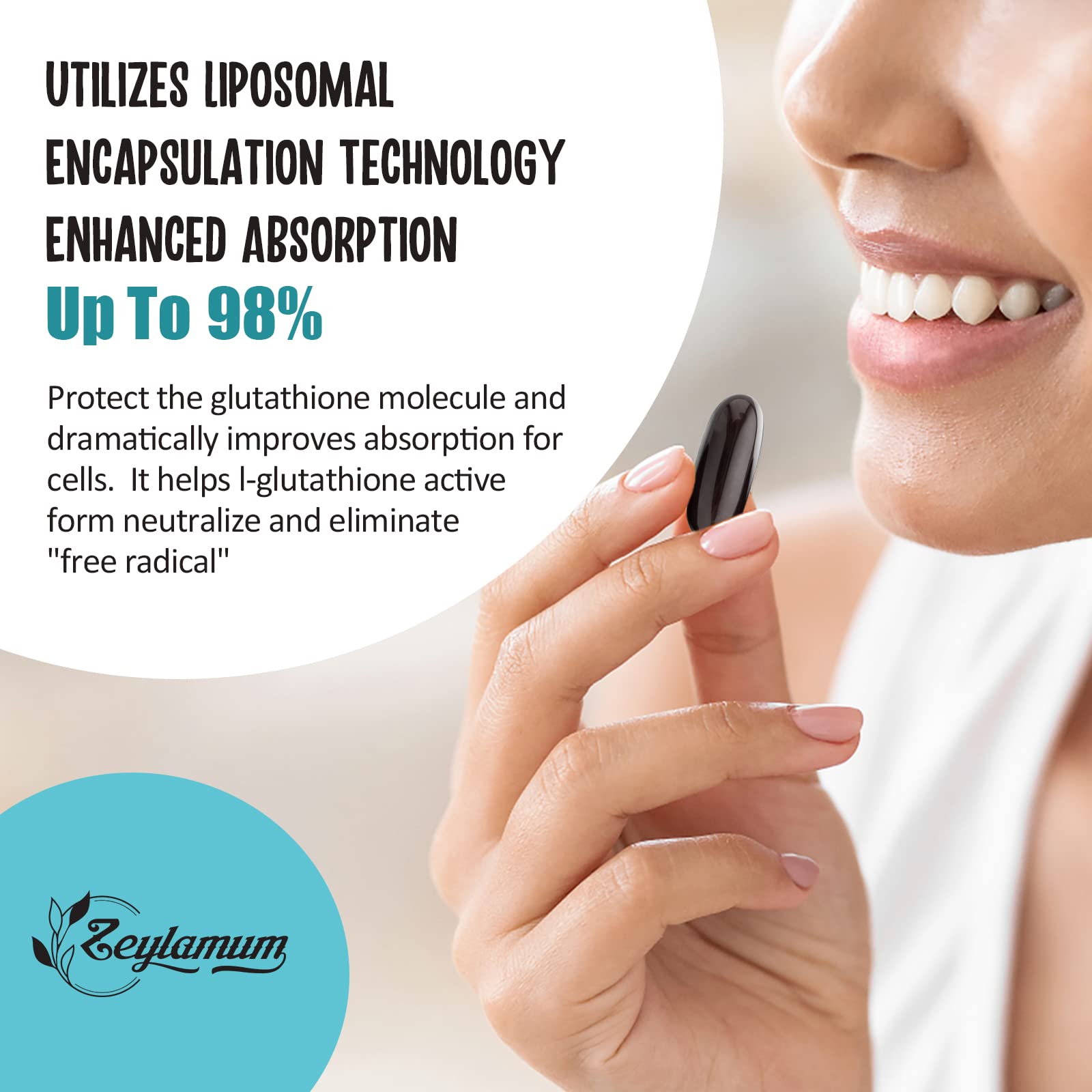 Zeylamum liposomal technology cross-section illustrates enhanced absorption