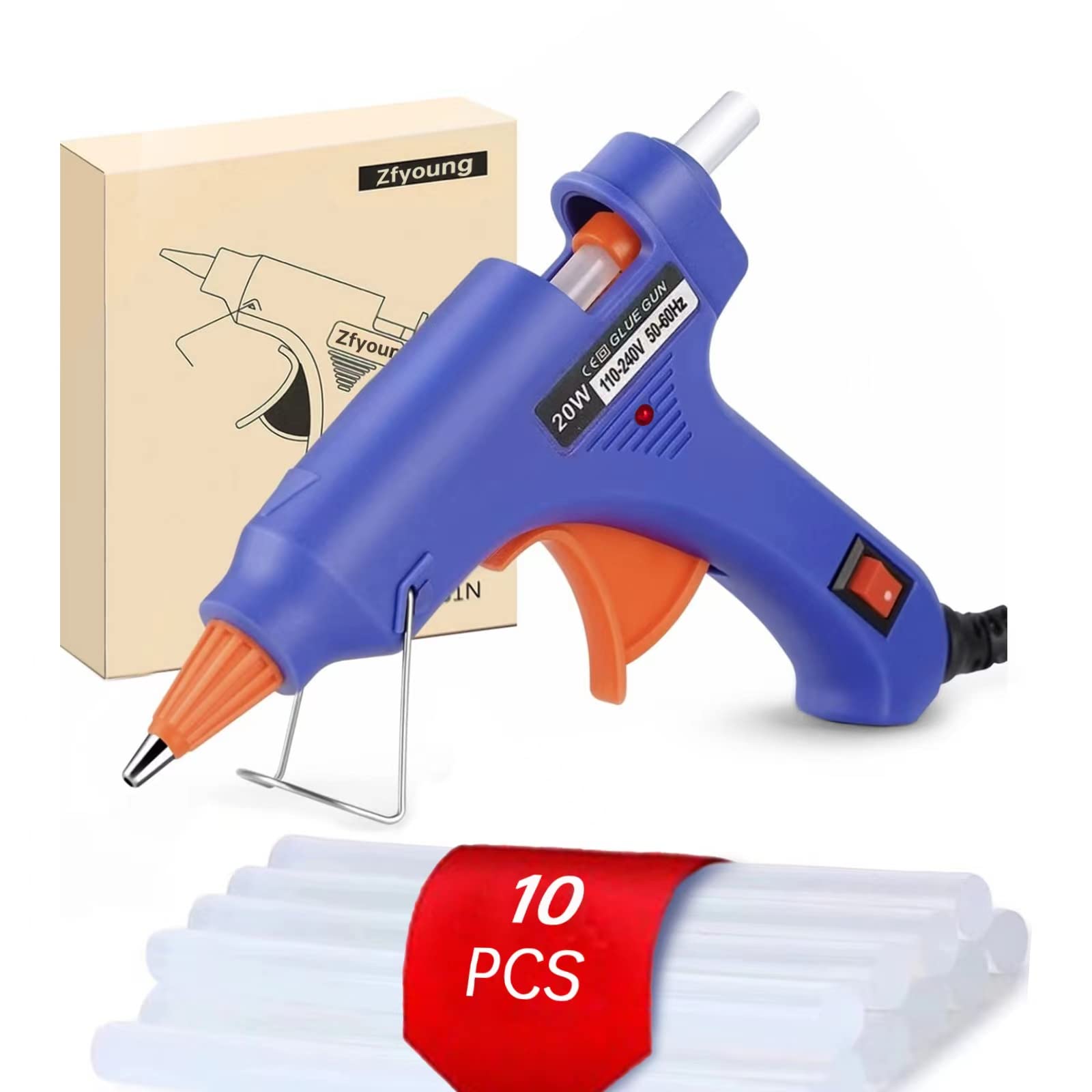 ZFYOUNG mini blue glue gun front view for quick repairs