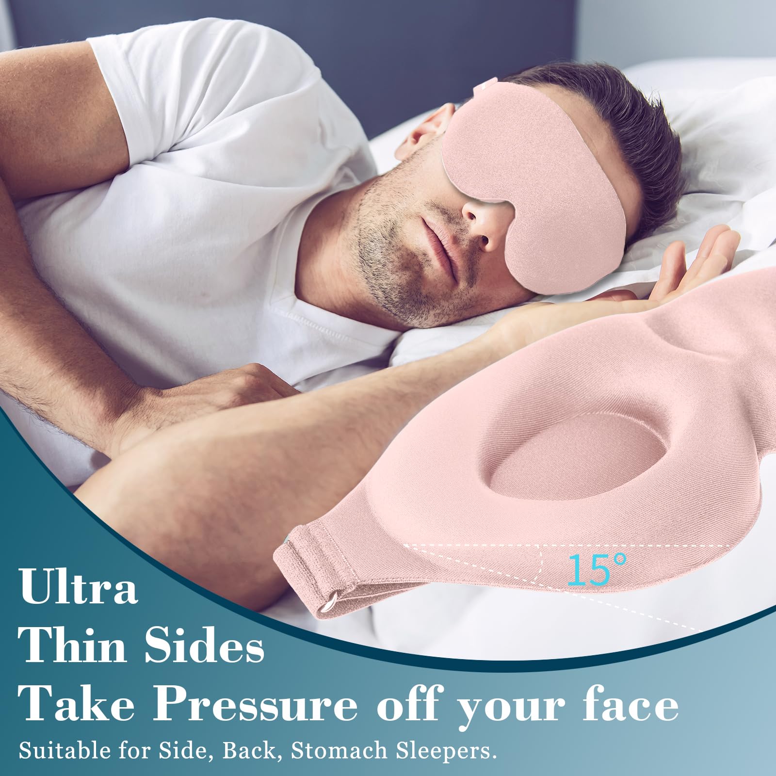 ZGGCD Sleep Mask adjustable dual-buckle strap stays in place