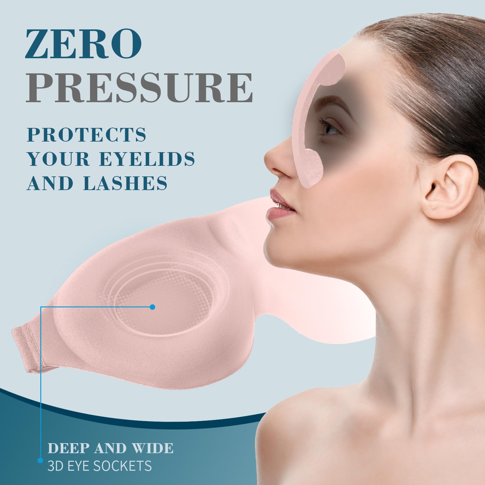 ZGGCD Sleep Mask memory foam lining breathes and feels lightweight