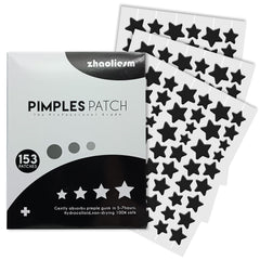 ZHAOLIESM Black Star Patch on the face provides discreet daytime coverage for blemishes.