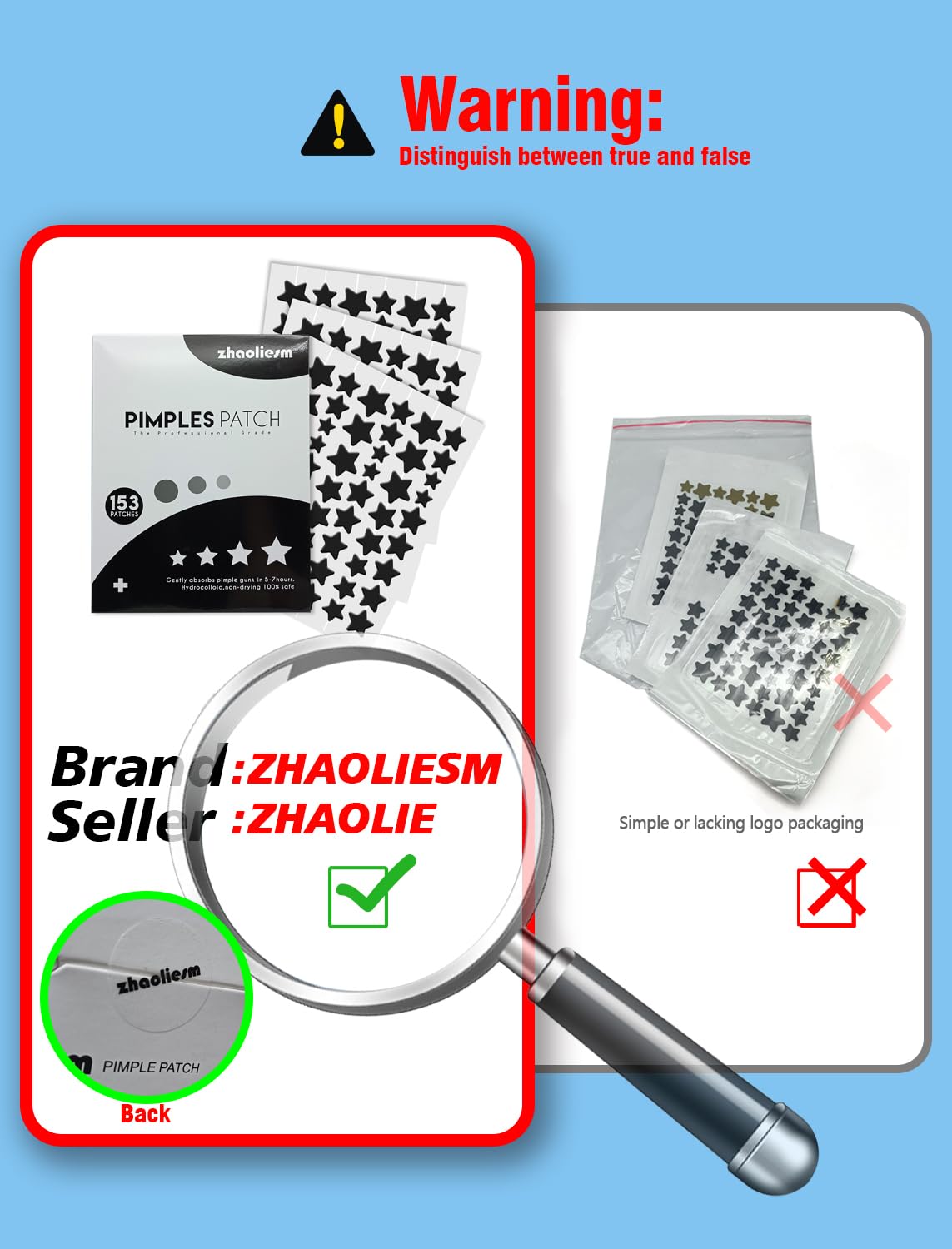 ZHAOLIESM Black Star Patch visible on skin for playful yet practical blemish coverage.