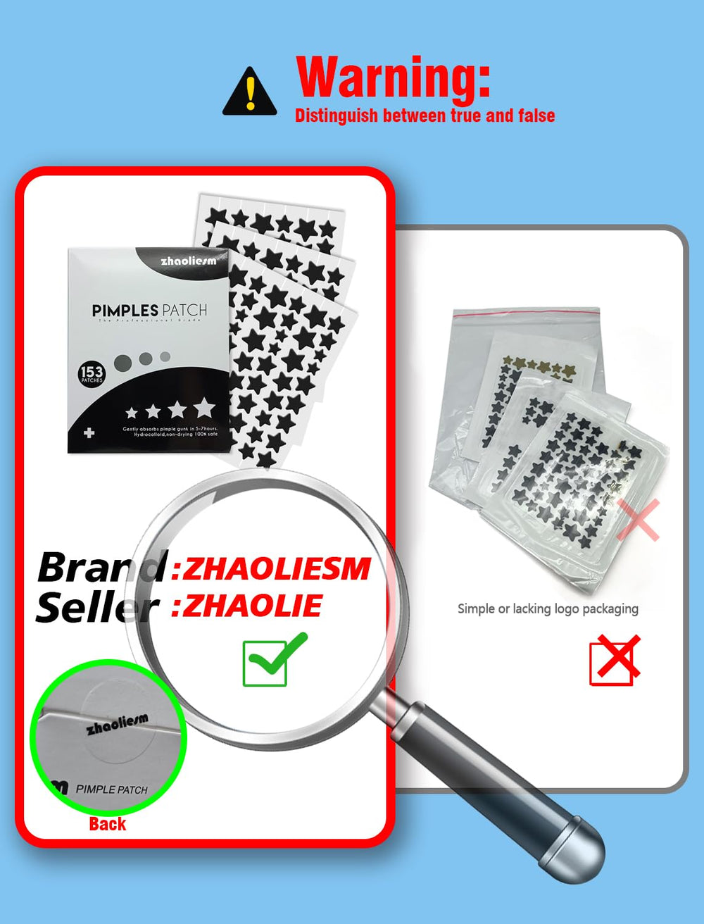 ZHAOLIESM Black Star Patch visible on skin for playful yet practical blemish coverage.