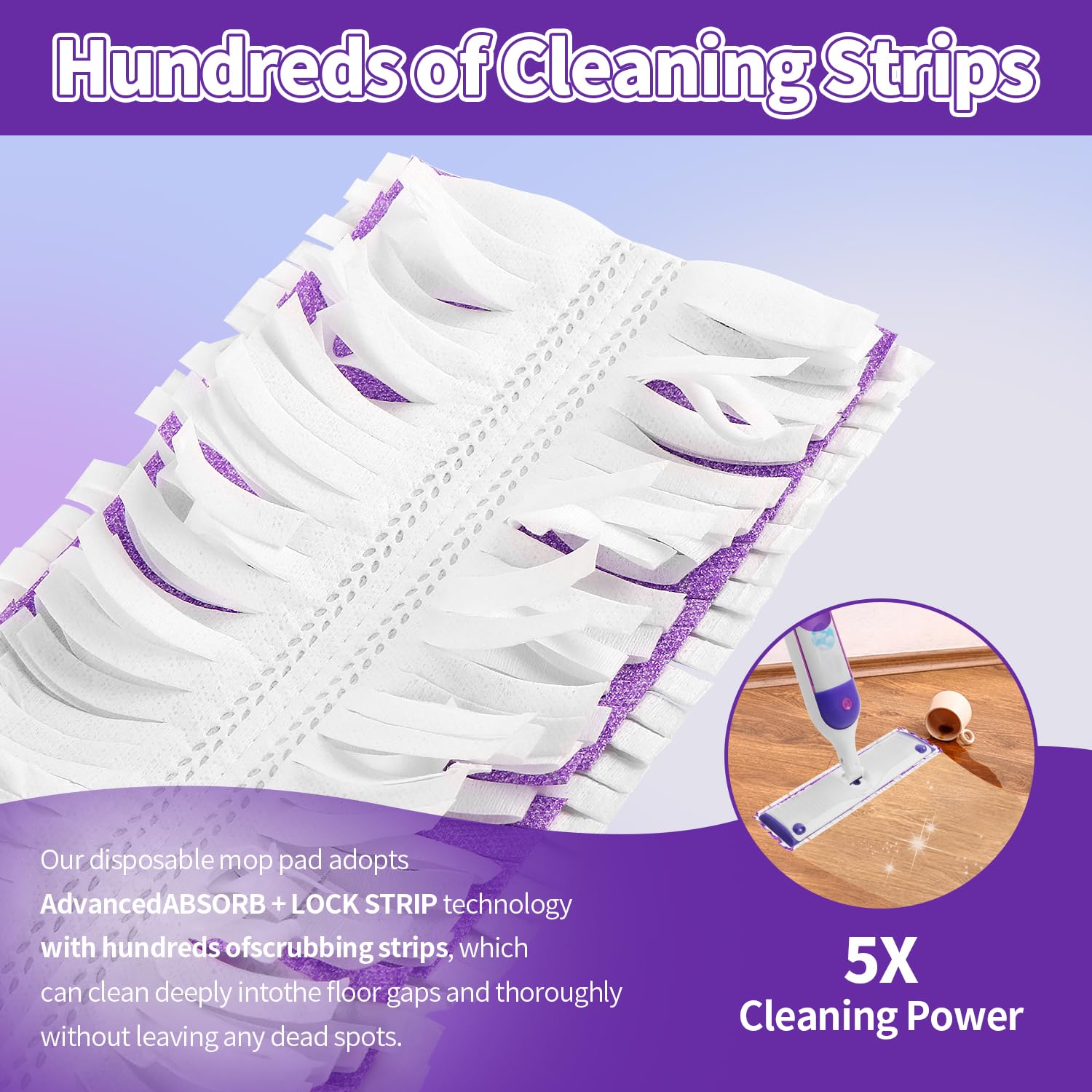 ZHAYAO easy-install refills attach securely to the mop