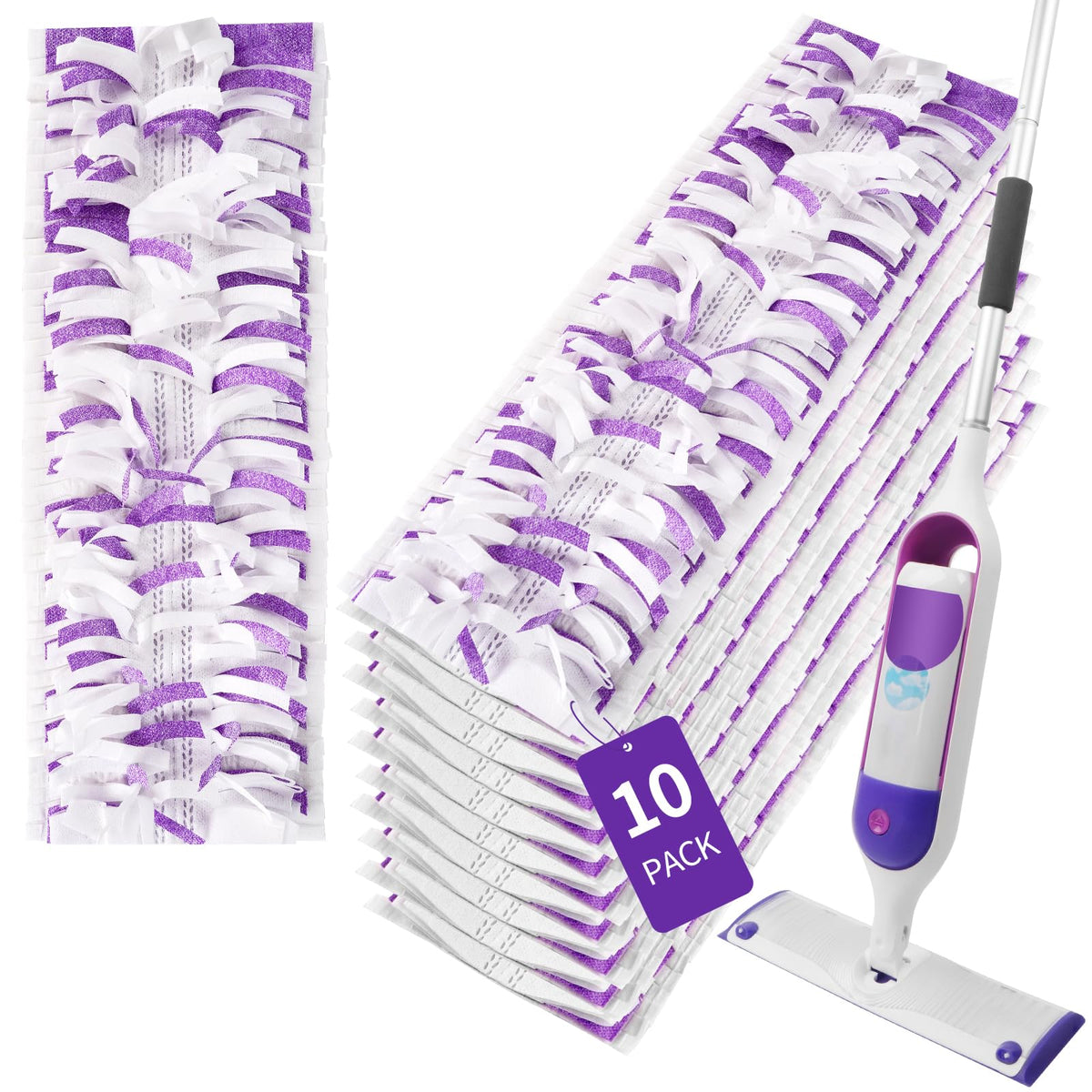 ZHAYAO power mop pads 10-pack for quick floor cleaning