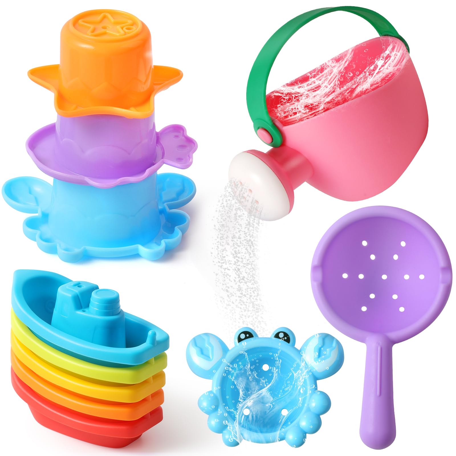 ZHIHUAN baby bath toys boats enhance color recognition during bath time.