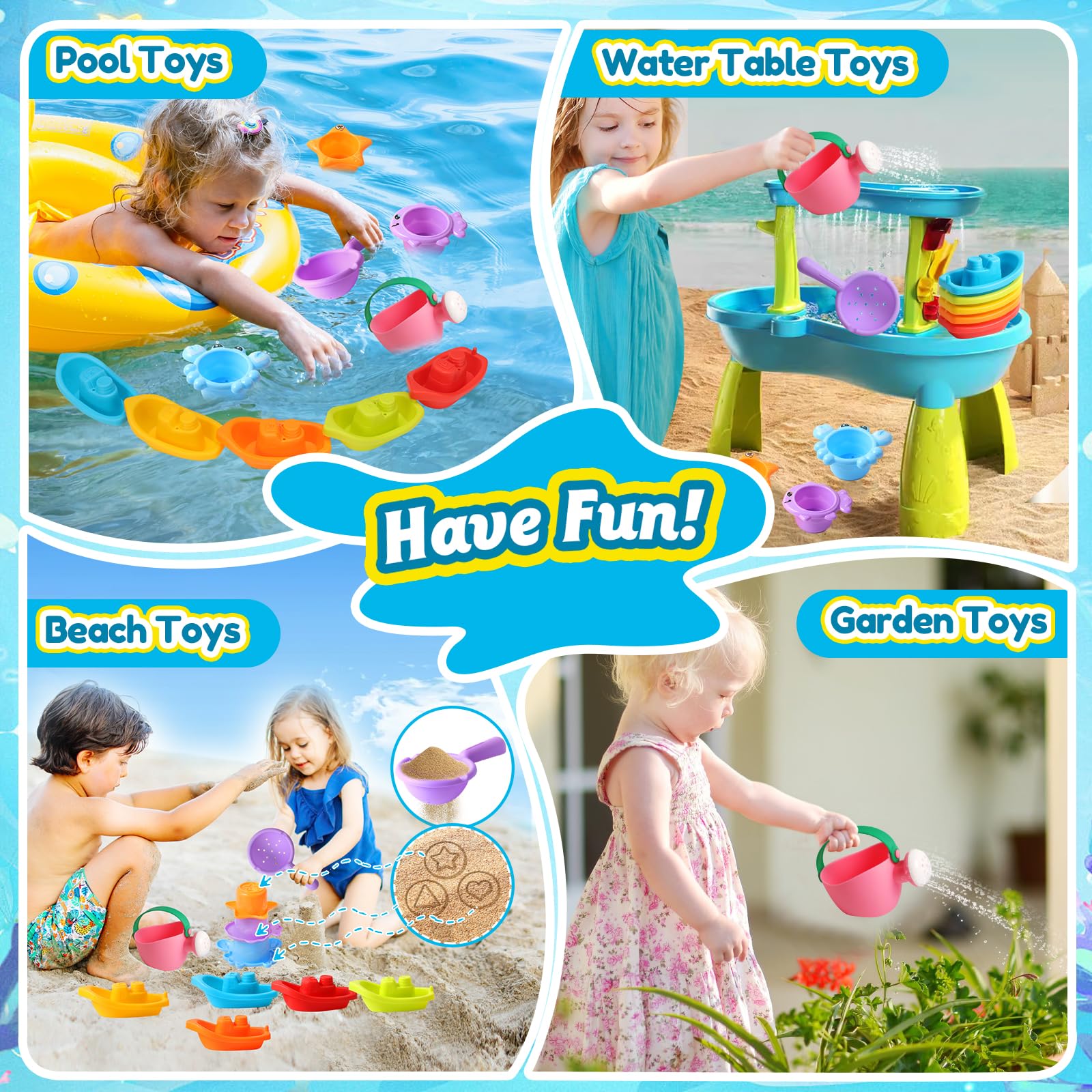 ZHIHUAN hollow design bath toys invite water flow and exploration.