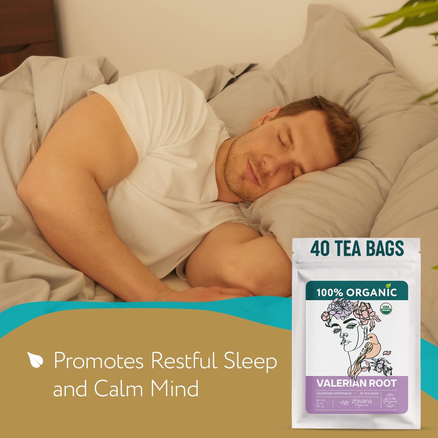 Zhivana Organics valerian tea jar shows convenient storage for daily rituals.