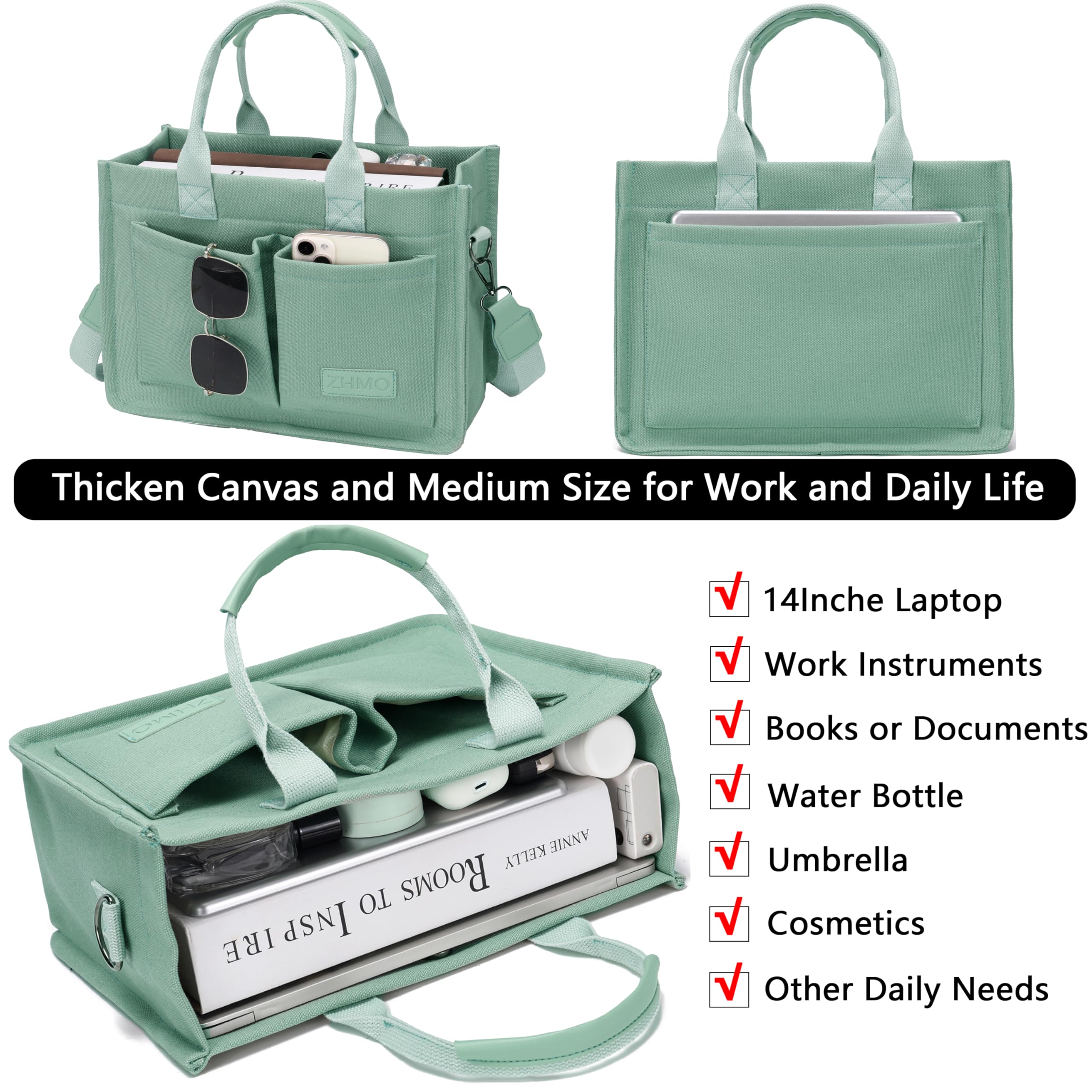 ZHMO canvas and lining deliver durability and water resistance for daily use.