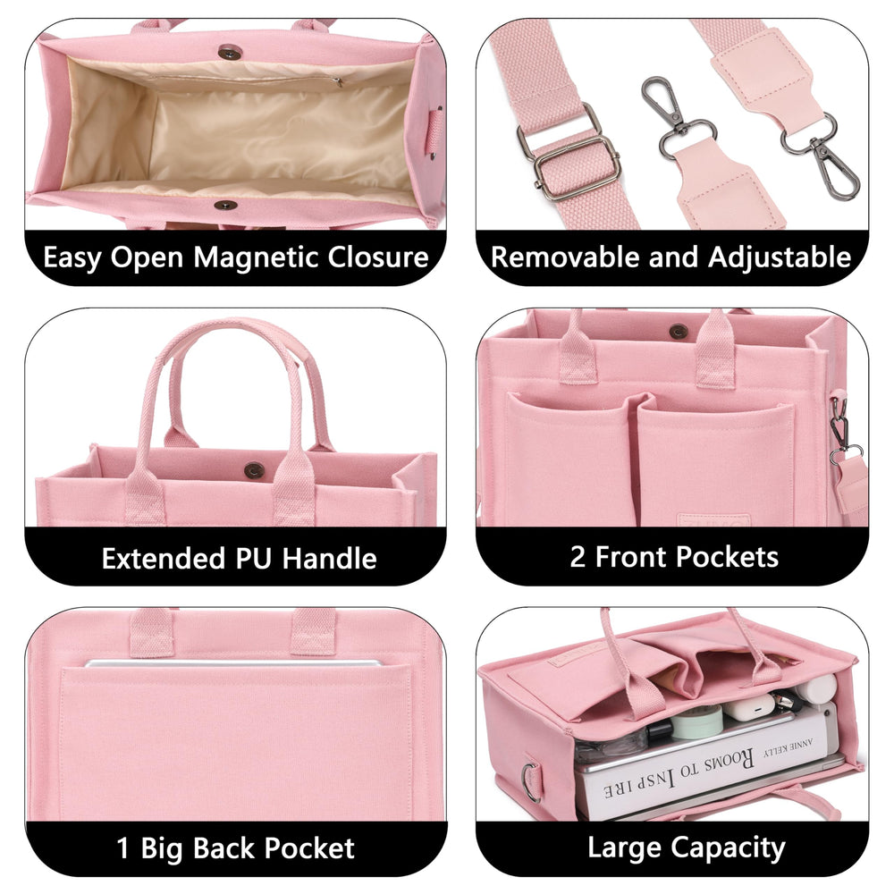 ZHMO tote removable adjustable strap enables crossbody or shoulder carry