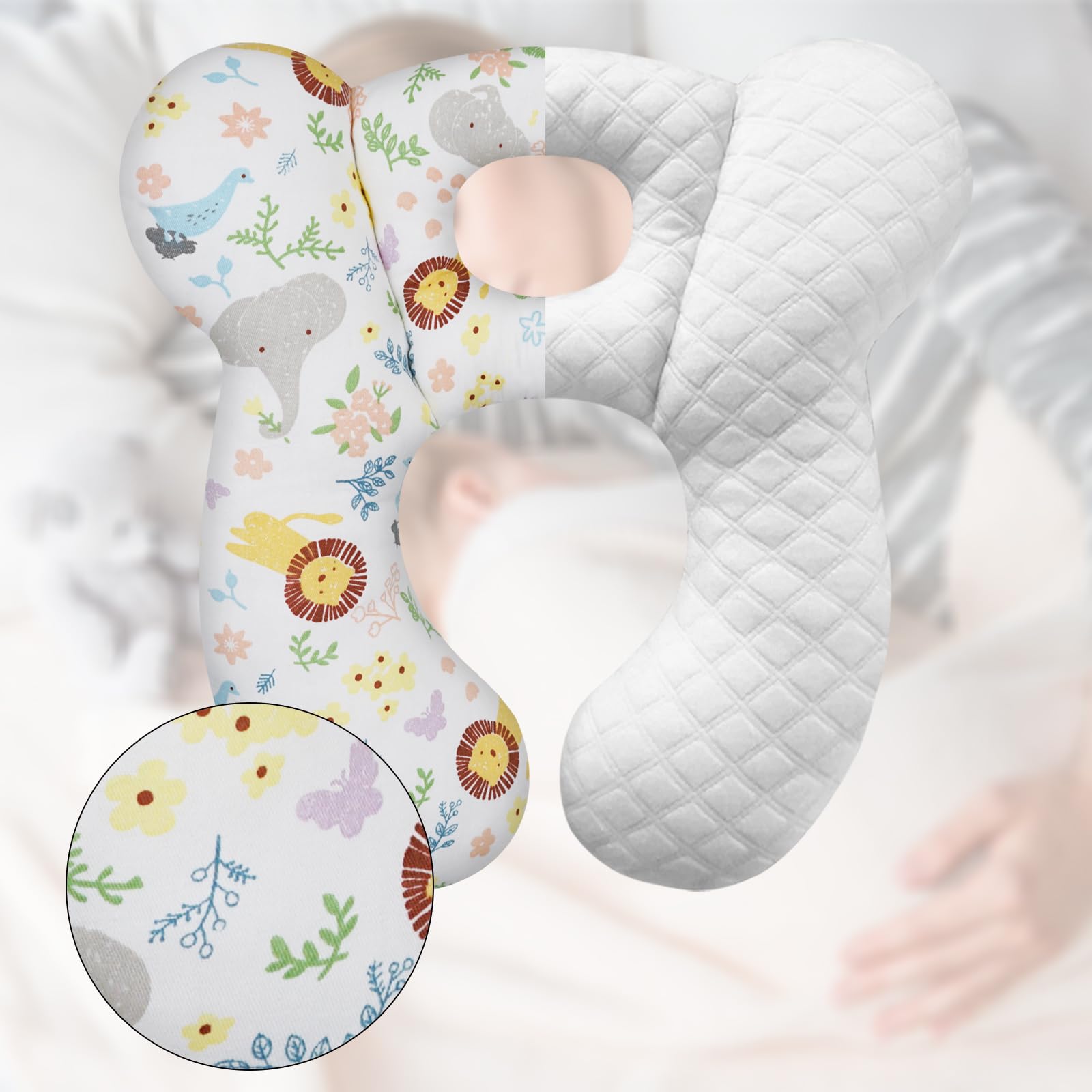 ZHOMA travel pillow in a stroller offering neck support for naps