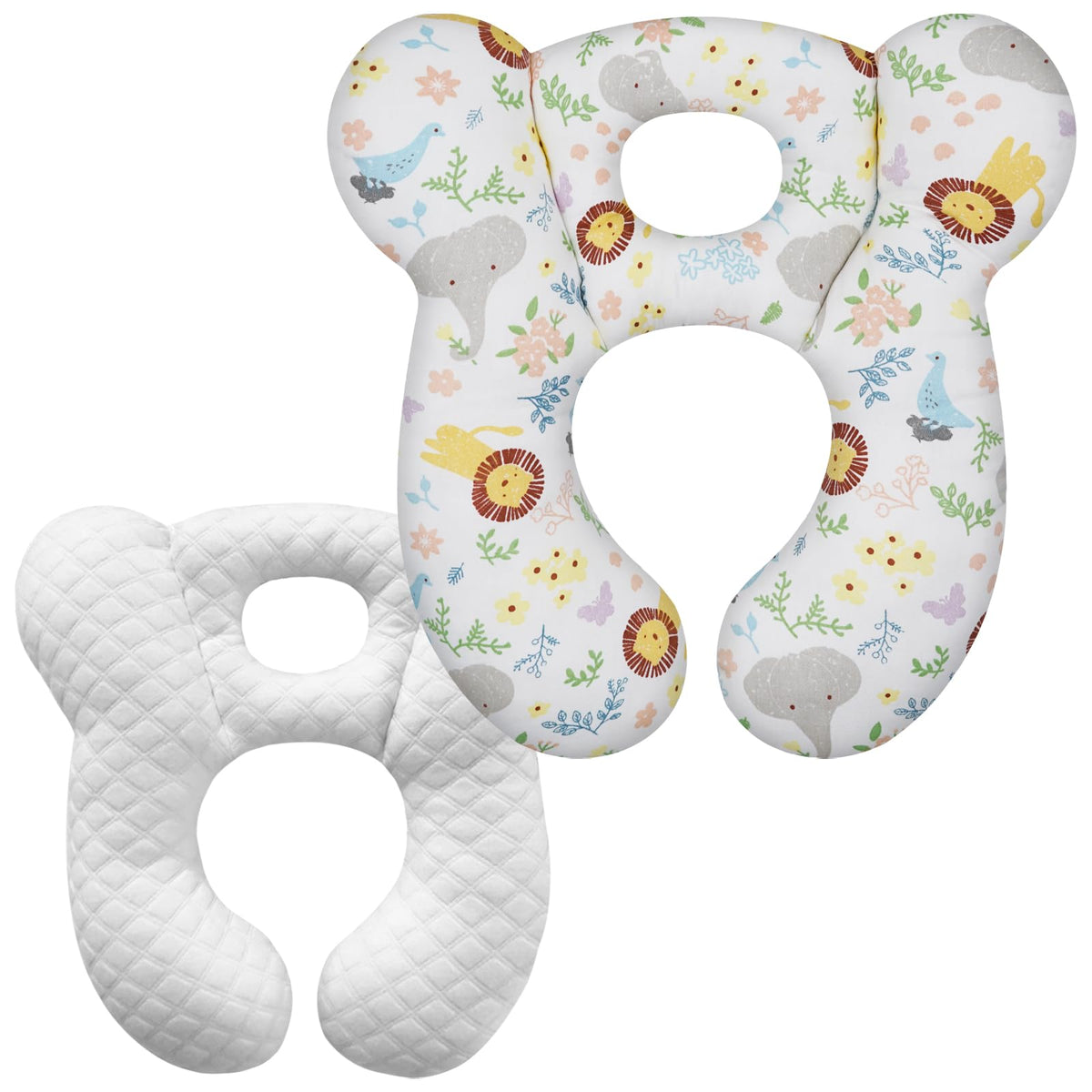 ZHOMA baby travel pillow Lion White with a soft U-shape for travel comfort