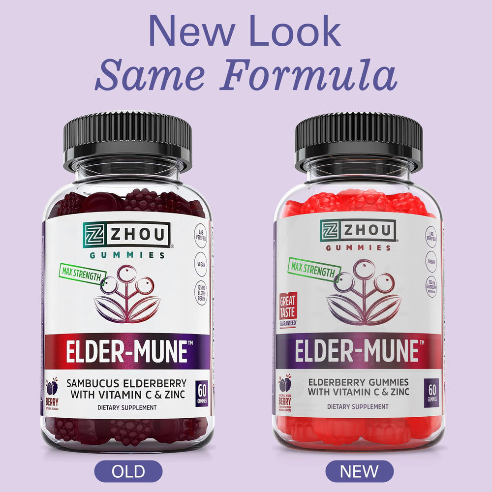 Gummies label reveals elderberry, vitamin C, and zinc ingredients