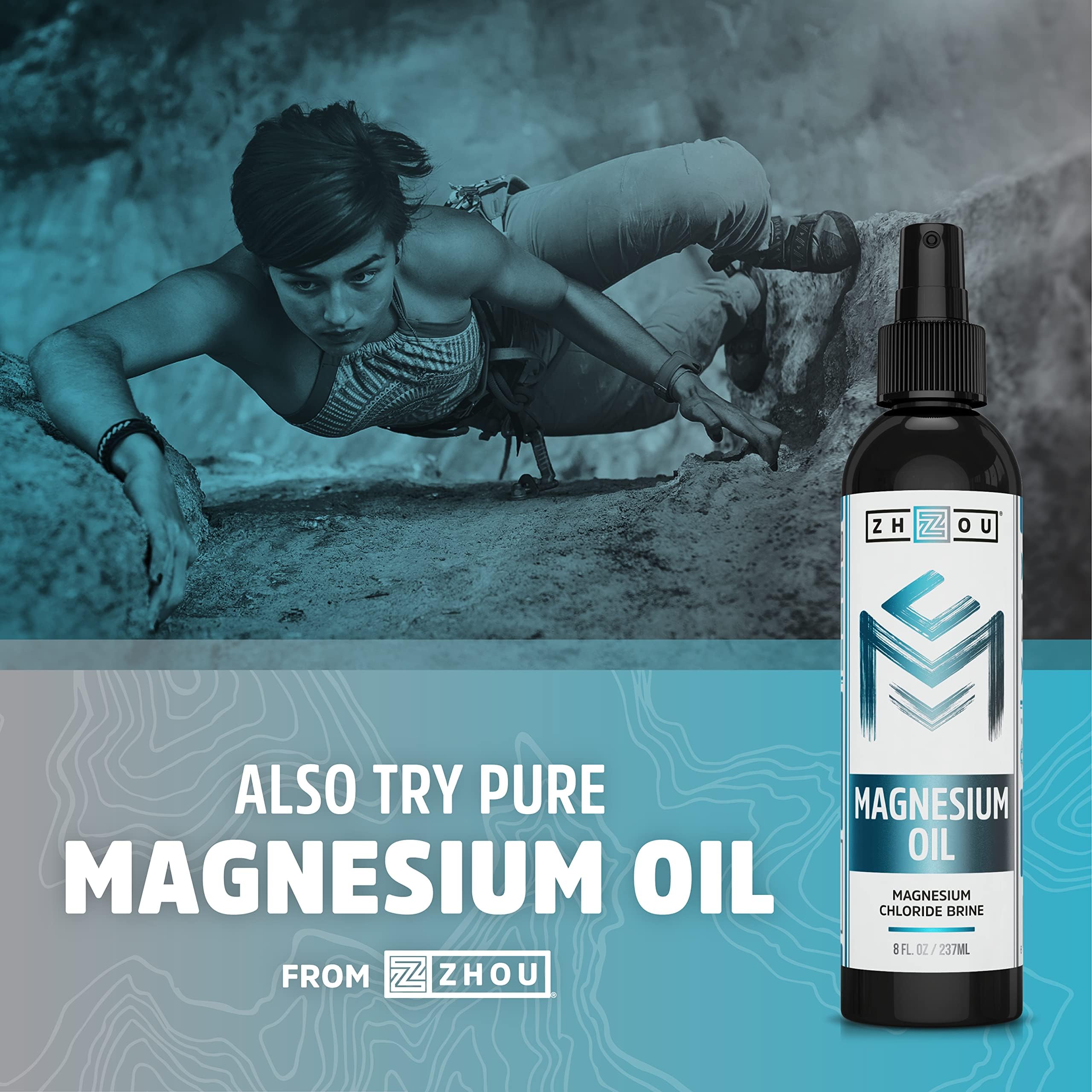ZHOU Magnesium Glycinate vegan capsules on clean surface